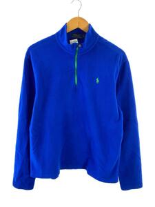 POLO RALPH LAUREN◆ハーフジップフリーストップス/長袖Tシャツ/L/ポリエステル/BLU