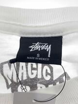 STUSSY◆Tシャツ/半袖/S/コットン/ホワイト/プリント/MAGIC8BALL_画像3