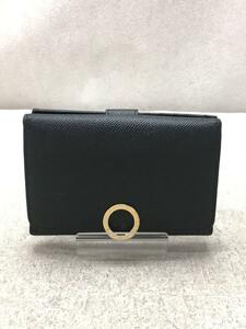 BVLGARI◆3つ折り財布/レザー/BLK/無地/レディース/280555/ブルガリ