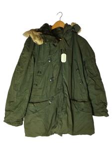 US.ARMY◆80s/GREENBRIER社製/N-3B/フライトジャケット/M/コットン/KHK/ヨゴレ有