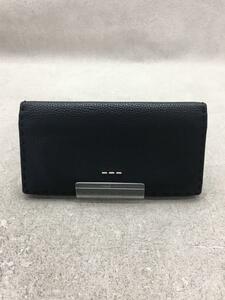 FENDI◆長財布/レザー/BLK/無地/メンズ/7M0186