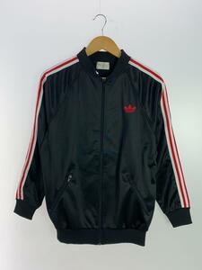 adidas◆80s/DESCENT/デサント期/ジャージ/トラック/ジャケット//ポリエステル/BLK