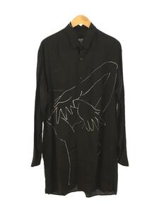 BLACK Scandal Yohji Yamamoto◆18AW/ヌードイラスト脇ボタンロングブラウス/2/BLK/HV-B61-225