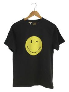 LOEWE◆×SMILEY/スマイリーワールドTシャツ/XS/コットン/ブラック