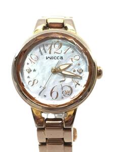 wicca* solar wristwatch / analogue / stainless steel /GLD/R004638