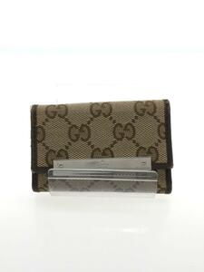 GUCCI◆キーケース/6蓮/キャンバス/BEG/総柄/レディース/127048・0959