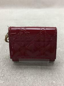 Christian Dior◆3つ折り財布/エナメル/RED/レディース/S0181OVRB