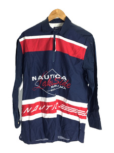 NAUTICA◆長袖シャツ/S/コットン/NVY/無地