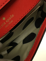 kate spade new york◆ショルダーバッグ//レザー/RED/無地_画像6