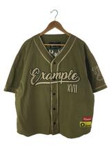 EXAMPLE◆ベースボールシャツ/XL/コットン/KHK_画像1