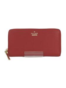 kate spade new york◆長財布/レザー/RED/無地/レディース/PWRU5073