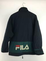 FILA◆ジャケット/S/ナイロン/NVY/着用感・背面パッチワークお汚れ有_画像2