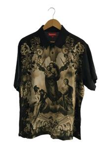 Supreme◆22AW/Heavenly Silk Polo/ポロシャツ/L/シルク/BLK/総柄/半袖/黒