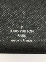 LOUIS VUITTON◆ポルト・フォイユ・ブラザ_タイガ_BLK/レザー/BLK/メンズ_画像3