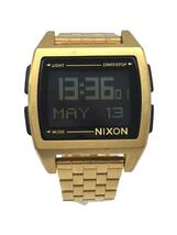 NIXON◆クォーツ腕時計/デジタル/ステンレス/GLD/BASE/A1107-502_画像1
