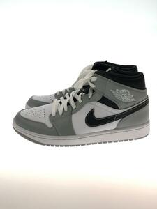 NIKE◆AIR JORDAN 1 MID_エア ジョーダン 1 ミッド/27.5cm/グレー/レザー/靴/シューズ