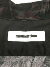 MONKEY TIME◆半袖シャツ/M/レーヨン/BLK/総柄/1281-178-0188_画像3