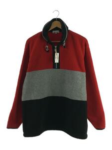 HELLY HANSEN◆00s/ゴールドウィン/ハーフジップ/フリースジャケット/L/ポリエステル/RED/カラー切替