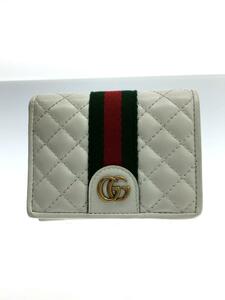 GUCCI◆2つ折り財布/レザー/WHT/レディース/536453