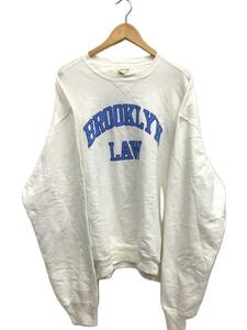 BROOKLYN LAW/前Vガゼット/スウェット/4XL/コットン/ホワイト/白