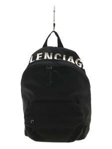 BALENCIAGA◆バックパック/ロゴ/リュック/キャンバス/BLK/565795