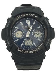 CASIO◆ソーラー腕時計・G-SHOCK/デジアナ/BLK