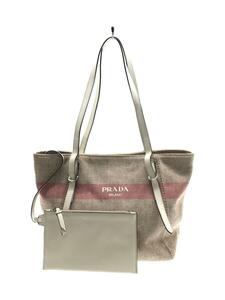 PRADA◆トートバッグ[仕入]/キャンバス/BEG/無地