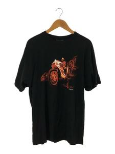 BANDAI◆菅原芳人計画/仮面ライダーTシャツ/XL/コットン/BLK/プリント