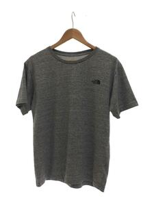 THE NORTH FACE◆S/S SQUARE LOGO TEE_ショートスリーブ スクエア ロゴ Tシャツ/LL/コットン/GRY