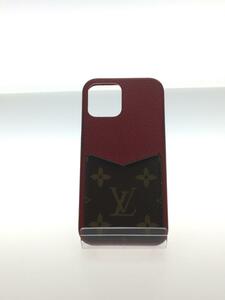 LOUIS VUITTON◆IPHONE・バンパー12/12PRO_モノグラム_RED/レザー/レディース