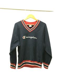 Champion◆スウェット/L/コットン/NVY/REVERSEWEAVE/90s/Vネック/チルデンリブスウェット