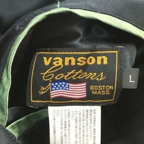 VANSON◆スカジャン/L/レーヨン/BLK/NVJK-2201の画像3