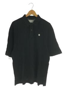 sacai◆22SS/pique polo Shirt/ポロシャツ/4/コットン/ブラック/22-02738M