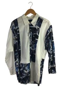 Etudes◆WHITE OMBRE PW MARBLE SHIRT/長袖シャツ/48/コットン/BLU/総柄