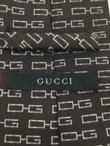 GUCCI◆ネクタイ/シルク/BRW/総柄/メンズ_画像3