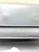 CELINE◆3つ折り財布/レザー/GRY/無地/レディース_画像3