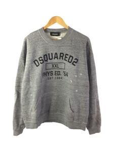 DSQUARED2◆2022/クルーネックスウェット/S/コットン/GRY/PHYS ED 64/USED加工/S74GU0621