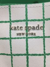kate spade new york◆トートバッグ/レザー/WHT/チェック_画像5