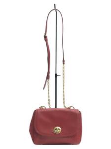 COACH◆ショルダーバッグ/レザー/RED/無地/F22349