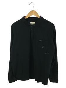 CRIMIE◆LONG SLEEVE POLO SHIRT/長袖シャツ/XL/コットン/BLK/CR1-02A5-CL15