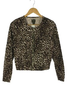 GUESS◆Leopard Bomber Jacket/ジャケット/XS/コットン/ブラウン/レオパード