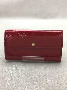 LOUIS VUITTON◆使用感有/長財布/-/レッド/総柄/レディース