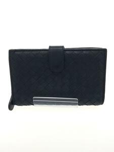 BOTTEGA VENETA◆長財布/レザー/BLK/ブラックメンズ