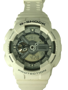 CASIO◆クォーツ腕時計・G-SHOCK/デジタル/ラバー/WHT