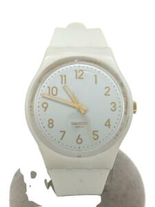 SWATCH◆クォーツ腕時計/アナログ/ラバー/WHT/WHT/IU47