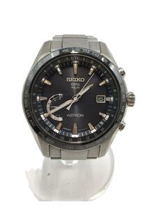 SEIKO◆GPS/SOLAR/クォーツ腕時計/アナログ/-/ブラック/シルバー/8X22-0AG0-2