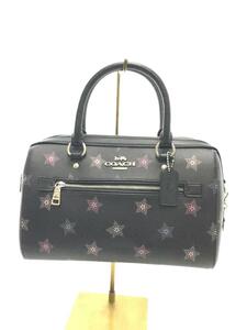 COACH◆ハンドバッグ/レザー/BLK/総柄/F84722