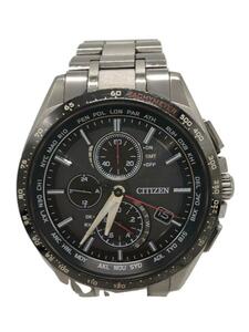 CITIZEN◆ソーラー腕時計/アナログ/BLK/SLV/H804-T022855