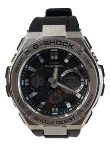 CASIO◆G-SHOCK/箱有/ソーラー腕時計/デジアナ/ラバー/BLK/BLK/GST-W110