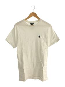 STUSSY◆Tシャツ/胸刺繍ロゴ/S/コットン/WHT/プリント